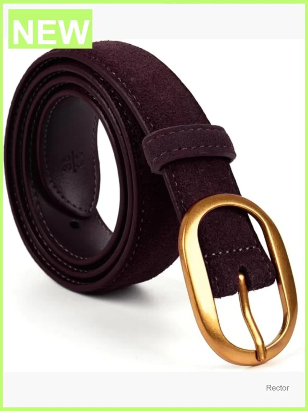 Suede Leather Waist Belt with Gold Buckle for Dresses Jeans